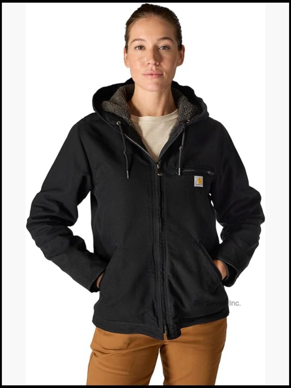 Washed Duck Sierra Jacket Sherpa Lined Quilted Nylon Sleeves